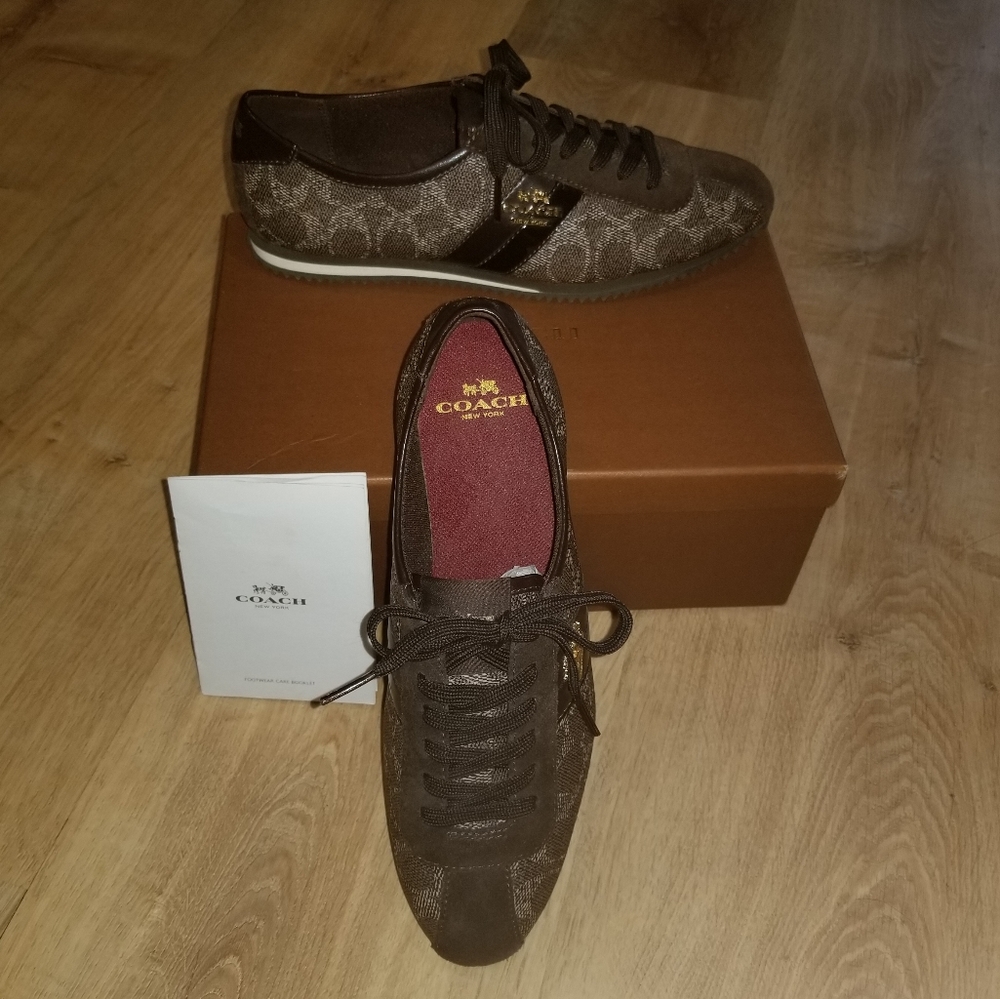 COACH IVY SIGNATURE PVC SUEDE SNEAKER SIZE US8